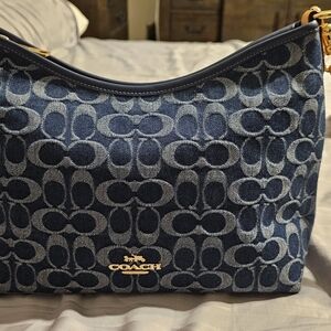 Coach Laurel Shoulder Bag Signature Denim
